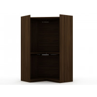 Manhattan Comfort 108GMC5 Mulberry Modern Open Corner Closet with 2 Hanging Rods in Brown